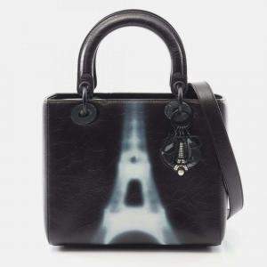 Pre Owned Christian Dior Dior Lady Handbag Leather Black