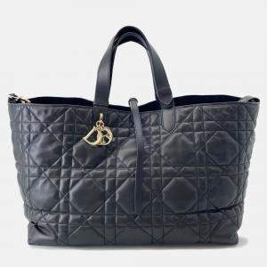 Pre Owned Dior Two Jules Tote Bag Black Calf Leather Size Large