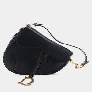 Pre Owned Dior Black Smooth Calfskin Saddle Bag