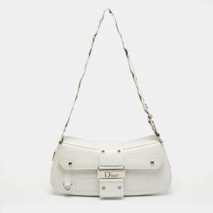 Pre Owned Dior White Leather Street Chic Columbus Avenue Shoulder Bag