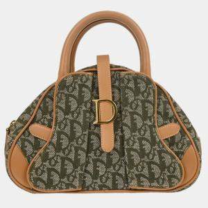 Pre Owned Christian Dior Green Double Saddle Trotter Handbag