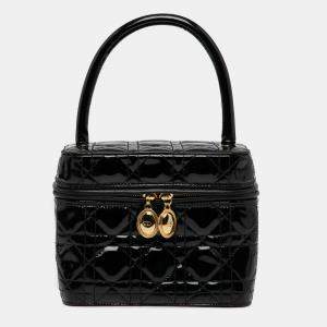 Pre Owned Dior Black Patent Cannage Vanity Case