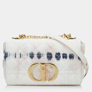 Pre Owned Dior White Small Tie Dye Denim Caro