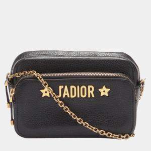 Pre Owned Dior Black J'Adior Camera Case Clutch with Chain