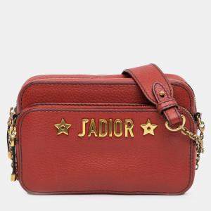 Pre Owned Dior Red Leather JAdior Camera Bag