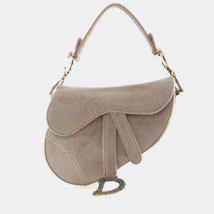 Pre Owned Dior Mini Velvet Saddle Bag