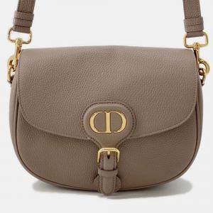 Pre Owned Dior Bobby Greige Grained Calfleather Medium Shoulder Bag