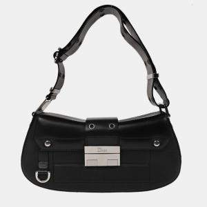 Pre Owned Christian Dior Black Leather Street Chic Columbus Shoulder Bag