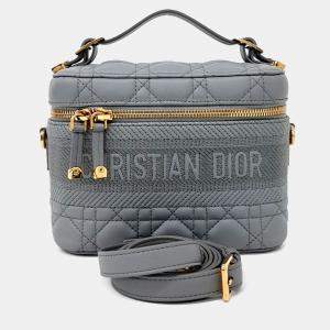 Pre Owned Dior Grey Leather Travel Vanity Small