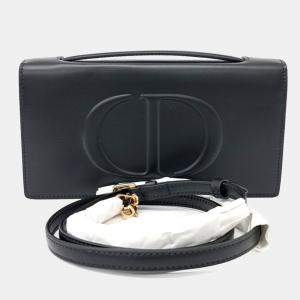 Pre Owned Dior Black Leather Dior CD Signature Pouch Bag