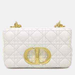 Pre Owned Dior White Leather Carobag Small