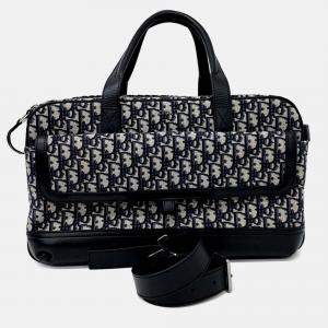 Pre Owned Dior Navy Blue Fabric Hit the Road Pet Carrier