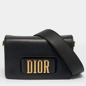 Pre Owned Dior Black Leather Dio(r)evolution Flap Shoulder Bag
