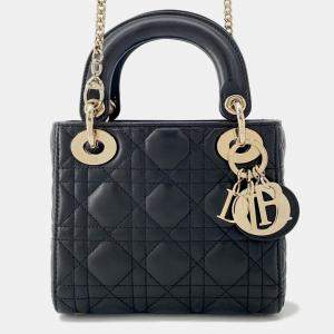 Pre Owned Dior Lady Dior Black Onge-Lambskin Size Mini