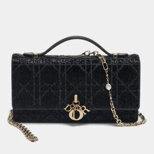 مملوكة مسبقًا حقيبة يد ديور ميني ماي ديور جلد كاناج ورد الرياح