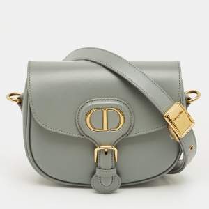 مملوكة مسبقًا Dior Bobby Small Grey Leather Crossbody Bag