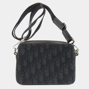 Pre Owned حقيبة كتف قماش سوداء أوبليك كريستيان ديور