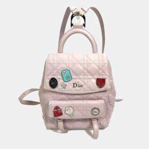 Pre Owned حقيبة ظهر كريستيان ديور كاناج ستاردست حصرية غينزا جلد ناعم وردي صغير