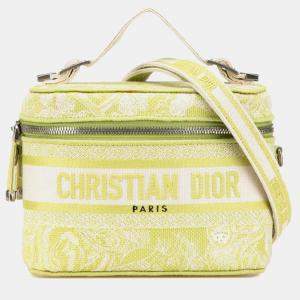 Pre Owned Christian Dior Dior Toile Joue D'Hui Vanity Bag Handbag Shoulder Green Jacquard