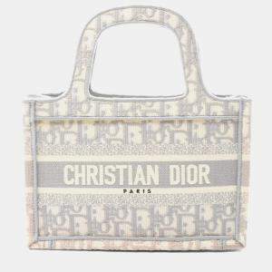 مملوكة مسبقًا Christian Dior Dior Book Tote Mini Handbag Canvas White/Gray