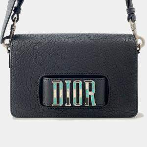 مملوكة مسبقًا Dior Mosaique Logo Shoulder Bag Black Leather