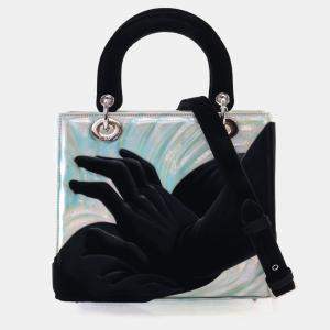 Pre Owned Dior x Alex Gardner Medium Patent Velvet Lady Dior Art