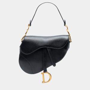مملوكة مسبقًا Dior Black Grained Calfskin Saddle Bag