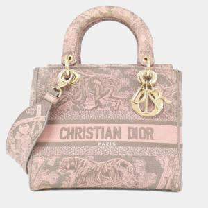مملوكة مسبقًا Christian Dior Reverse Toile De Jouy Lady'S D-Light Medium Handbag