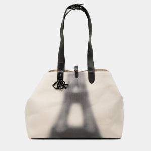 مملوكة مسب�قًا Dior White Large Canvas Eiffel Tower Toujours Tote