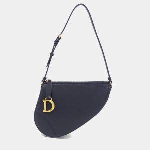 Pre Owned Dior Black Leather Saddle Shoulder Pouch
