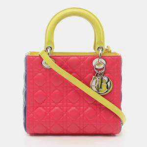 مملوكة مسبقًا Dior Lady Dior Tricolour Leather Top Handle Bag