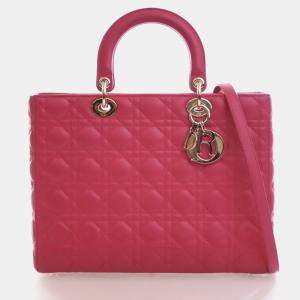 مملوكة مسبقًا Christian Dior Large Lambskin Lady Dior