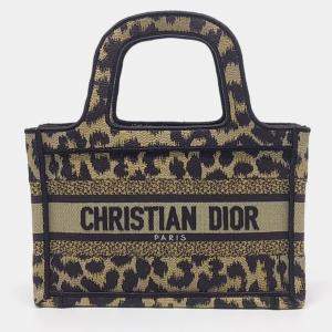 Pre Owned Dior Black Brown Canvas Book Tote Mini