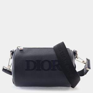 مملوكة مسبقًا Dior Blue Grained Calfskin Roller Messenger Bag