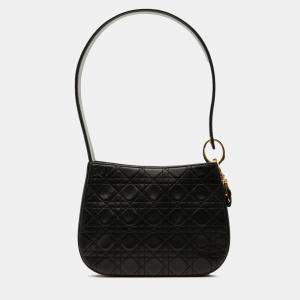 Pre Owned Dior Black Lambskin Cannage Shoulder Bag