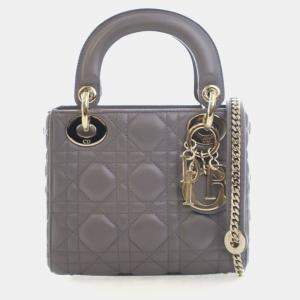 Pre Owned Christian Dior Mini Lambskin Lady Dior