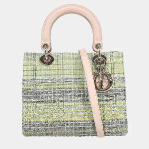 مملوكة مسبقًا Christian Dior Green Tweed Lady Dior Handbag