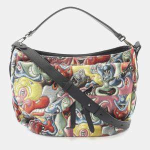 Pre Owned Dior Kenny Scharf Soft Saddle Multicolor Canvas Shoulder Bag