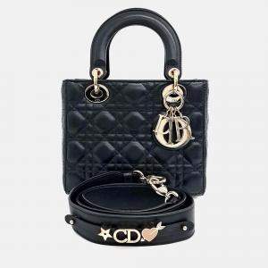 مملوكة مسبقًا Dior Black Leather Cannage Lady Bag Small