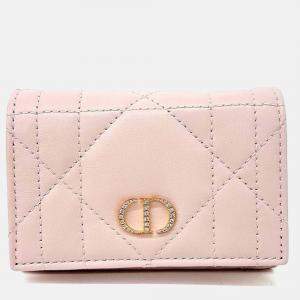 Pre Owned حافظة بطاقات ديور كارو جلد أرجواني ليلكي