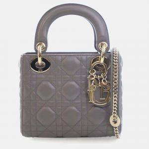 Pre Owned Dior Mini Lambskin Cannage Lady Dior