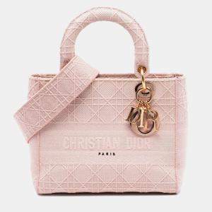 مملوكة مسبقًا Dior Pink Medium Canvas Cannage Lady D Lite