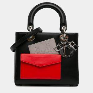 Pre Owned Dior Black Medium Calfskin Pockets Lady Dior