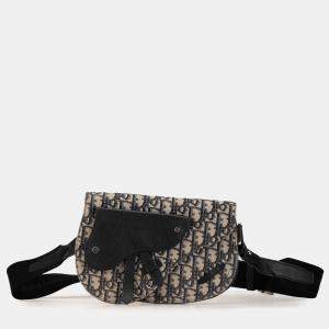 مملوكة مسبقًا Dior Blue Oblique Canvas Saddle Messenger Bag