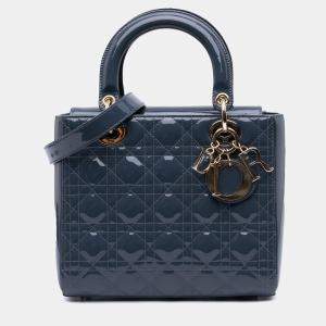 مملوكة مسبقًا Dior Blue Medium Patent Cannage Lady Dior