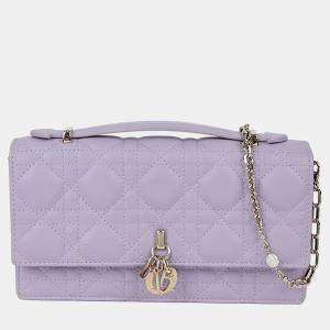 Pre Owned Dior My Dior Mini Purple Leather Shoulder Bag