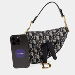 مملوكة مسبقًا حقيبة كتف ديور أوبليك سادل ميني قماش جاكار أوبليك أزرق