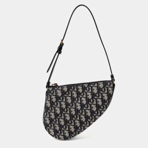مملوكة مسبقًا Dior Saddle Rodeo Blue Leather Pouch