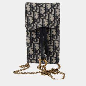 مملوكة مسبقًا حقيبة كروس بودي جلد العجل أزرق عمودية ديور سادل