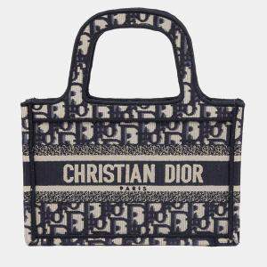 مملوكة مسبقًا Dior Book Tote Mini Blue Canvas Tote Bag